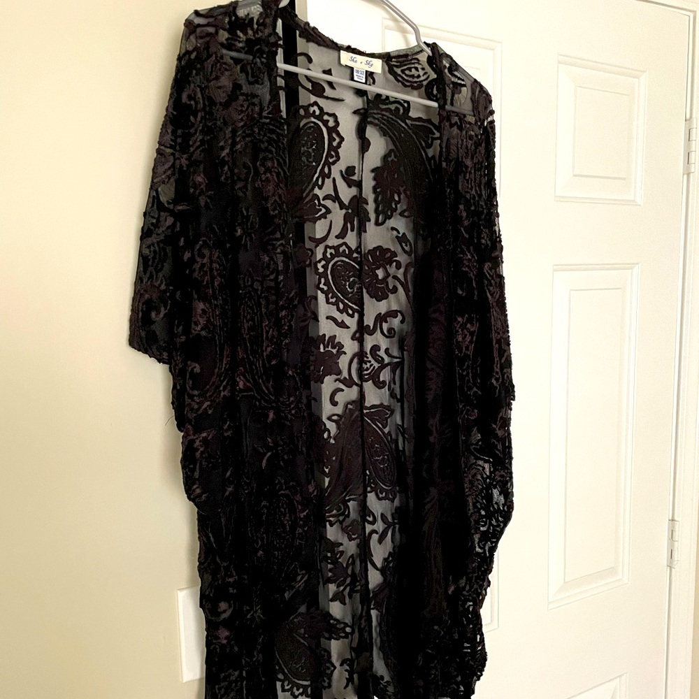 Sheer paisley black cover up.
